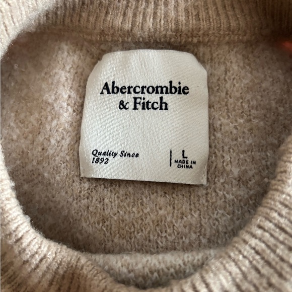 Abercrombie & Fitch Beige Cream Houndstooth Knit Sweater - Picture 2 of 2